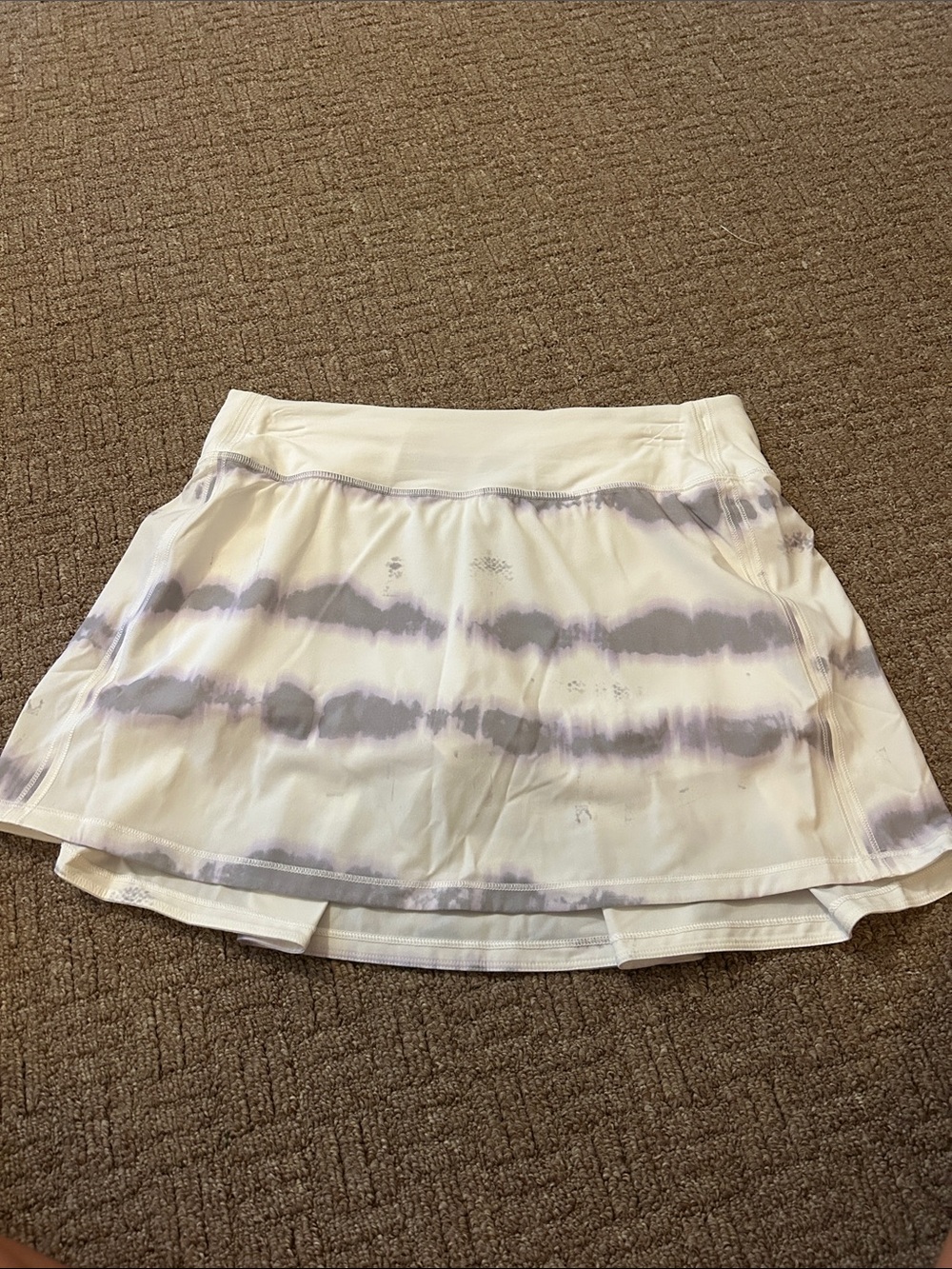 lululemon athletica White and Lavender Tie-Dye Athletic Mini Skirt